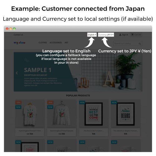 Auto Change Country, Language And Currency Geolocation-Modul für PrestaShop