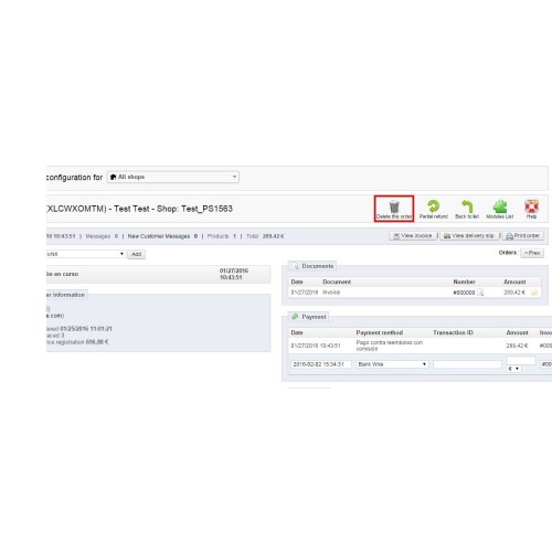 Modulo Elimina ordini - Elimina facilmente gli ordini per PrestaShop