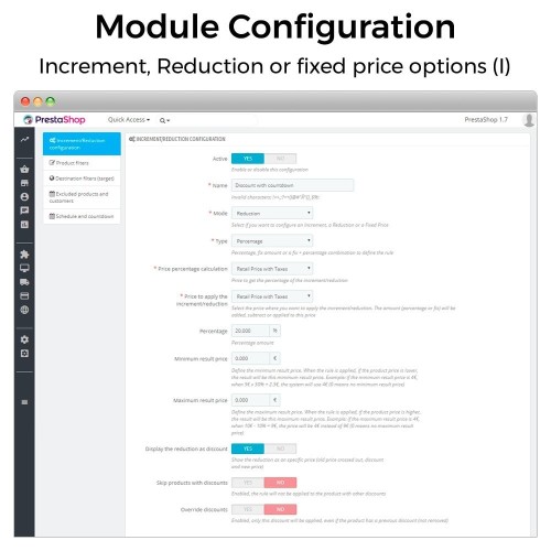 Module Augmentations de prix, remises et prix fixes pour PrestaShop