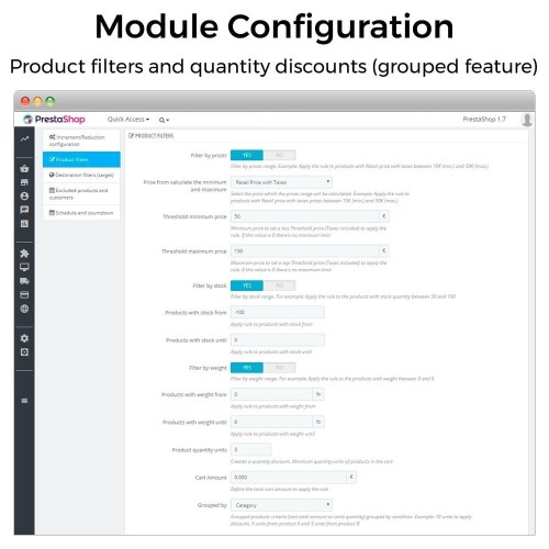 Preiserhöhungen, Rabatte und Festpreise-Modul für PrestaShop