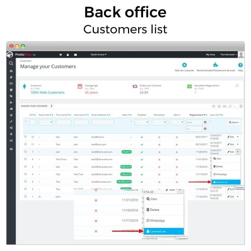 Super User - Log in as customer-Modul für PrestaShop