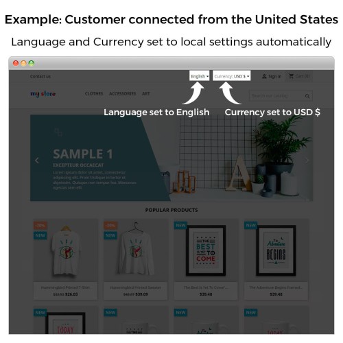 Auto Change Country, Language And Currency Geolocation module for PrestaShop