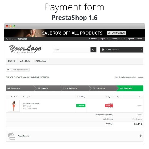 Módulo Pago offline/manual con tarjeta de crédito/débito para PrestaShop