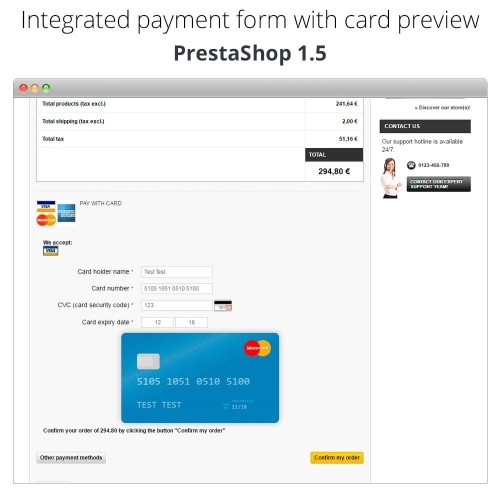 Módulo Pago offline/manual con tarjeta de crédito/débito para PrestaShop