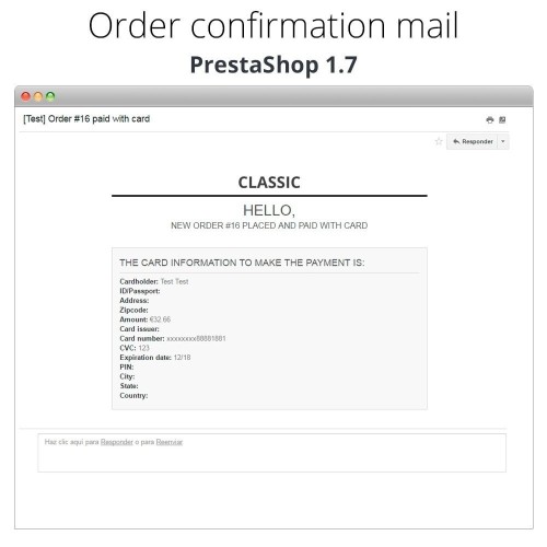 Módulo Pago offline/manual con tarjeta de crédito/débito para PrestaShop