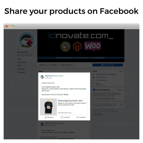 Share on Social Network from the Backoffice module for PrestaShop