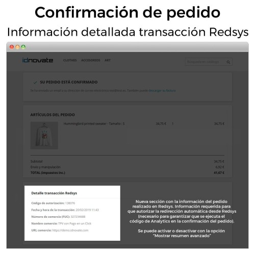 Módulo BBVA TPV Redsys ®* (Bizum ®*, Devoluciones, Pago un Click) para PrestaShop