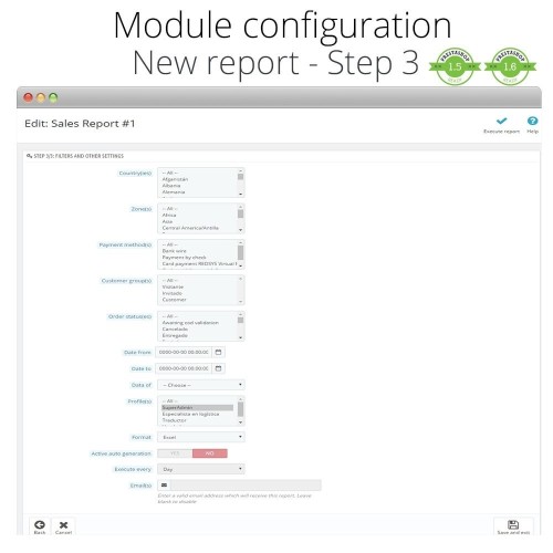 Moduł Advanced reports dla PrestaShop