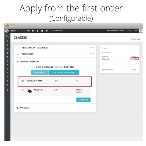 Shipping Premium flat rate and discounts-Modul für PrestaShop