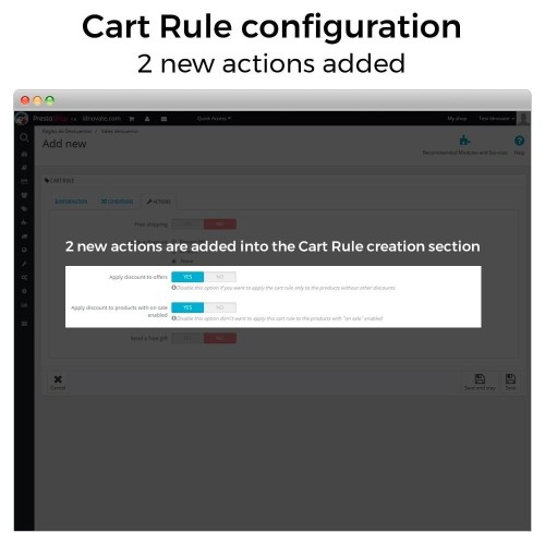 Modulo Conditional Cart Rules (without offers, on sale...) per PrestaShop