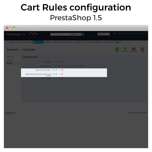 Modulo Conditional Cart Rules (without offers, on sale...) per PrestaShop