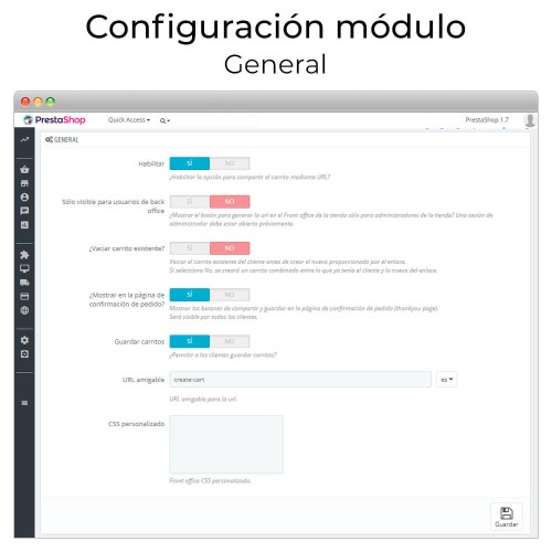 Módulo Compartir y guardar carrito - Crear carrito desde URL para PrestaShop