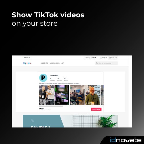 Display the TikTok Videos On Your Store-Modul für PrestaShop