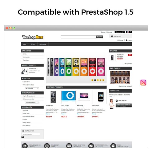 Social Network Button - Increase Followers module for PrestaShop