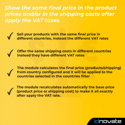 Moduł Same price (products and shipping) after VAT applied dla PrestaShop